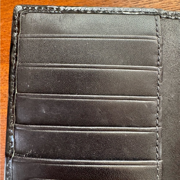 Coach Signature Black Canvas Slim Wallet W/ Patent Leather Trim - Picture 9 of 15